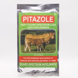 Pitazole 25 Gram Original - Obat Cacing Spektrum Luas Pita Ternak Sapi Kerbau Antelmintik