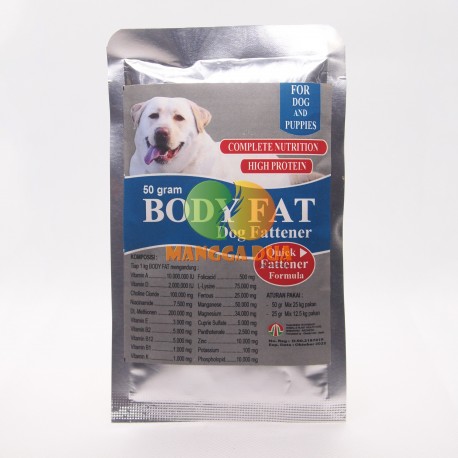 Body Fat Dog 50 Gram Original - Penggemuk Anjing Dog Fattener