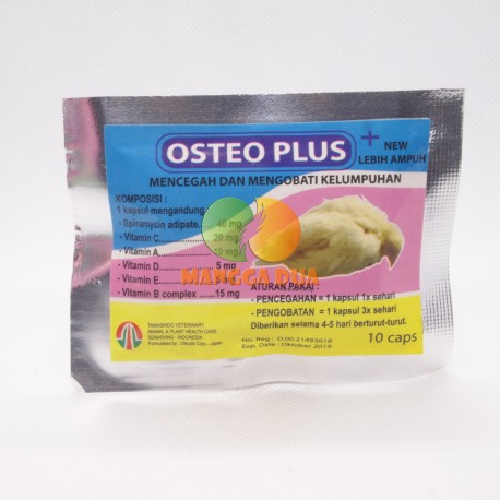 Osteo Plus 10 Capsul Original - Mencegah dan Mengobati Kelumpuhan pada Ayam