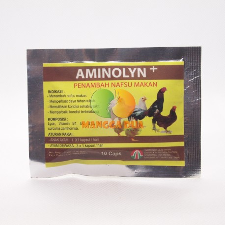 Aminolyn Plus 10 Capsul Original - Penambah Nafsu Makan Ayam