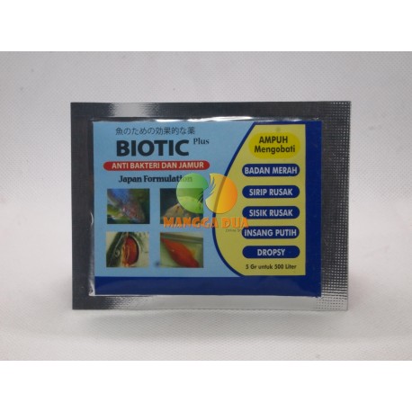 Biotic Plus 5 gram Original - Anti Bakteri Dan Jamur Ikan