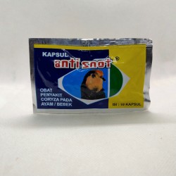 Anti Snot 10 Kapsul Original - Vitamin Obat Coryza untuk Ayam dan Bebek Pilek Sesak Nafas Radang Mata