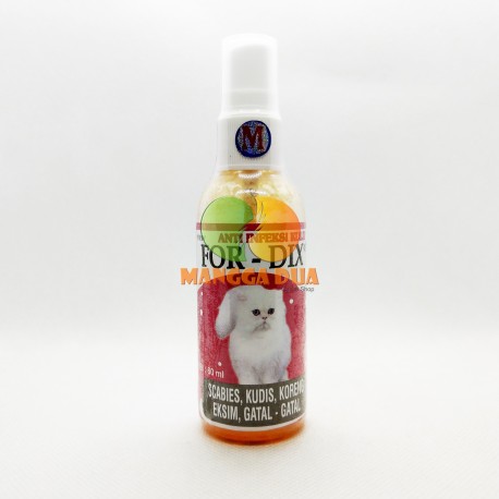 For Dix Spray Dog Cat 60 ml Original - Obat Anti Jamur Scabies Kudis Eksim Koreng Gatal Pada Anjing dan Kucing